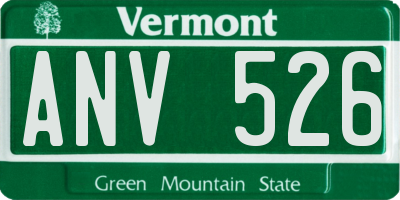 VT license plate ANV526