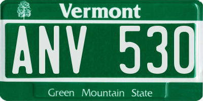 VT license plate ANV530