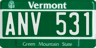 VT license plate ANV531
