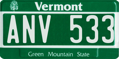 VT license plate ANV533