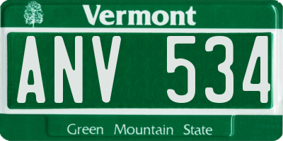 VT license plate ANV534