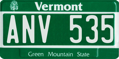 VT license plate ANV535