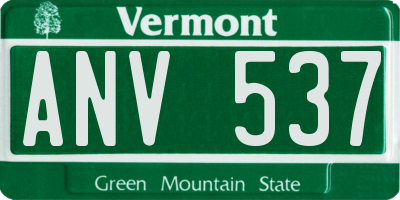 VT license plate ANV537