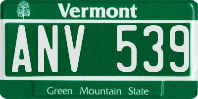 VT license plate ANV539