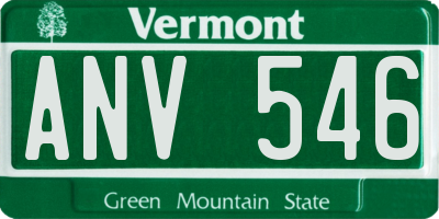 VT license plate ANV546