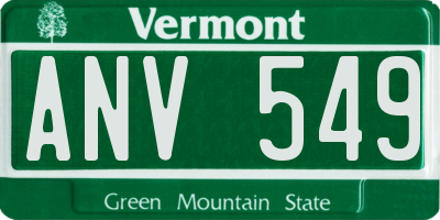 VT license plate ANV549