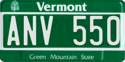 VT license plate ANV550