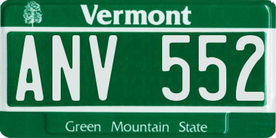 VT license plate ANV552