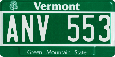 VT license plate ANV553