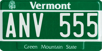 VT license plate ANV555