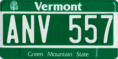 VT license plate ANV557