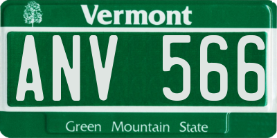 VT license plate ANV566