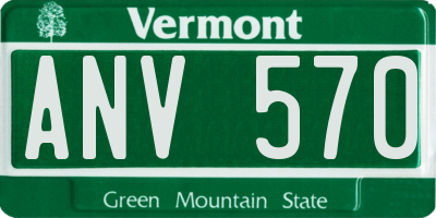 VT license plate ANV570