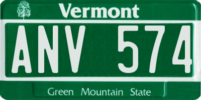 VT license plate ANV574