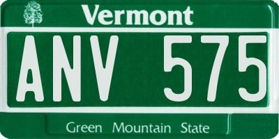 VT license plate ANV575