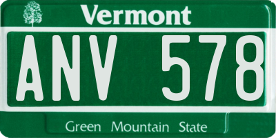 VT license plate ANV578