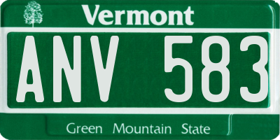 VT license plate ANV583