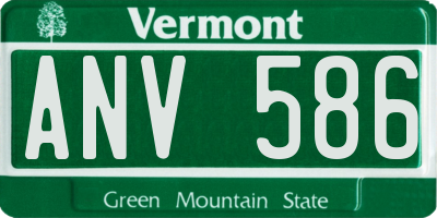 VT license plate ANV586