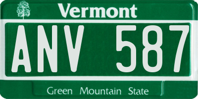 VT license plate ANV587