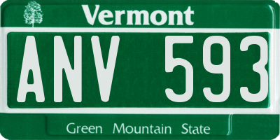 VT license plate ANV593