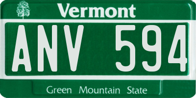 VT license plate ANV594