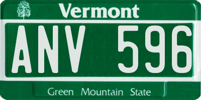 VT license plate ANV596