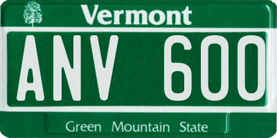 VT license plate ANV600