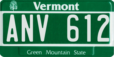 VT license plate ANV612