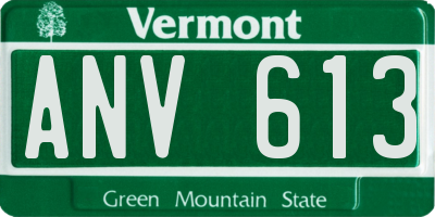 VT license plate ANV613