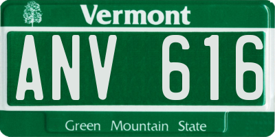VT license plate ANV616