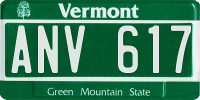 VT license plate ANV617