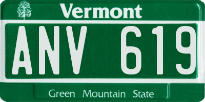 VT license plate ANV619