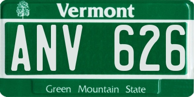 VT license plate ANV626