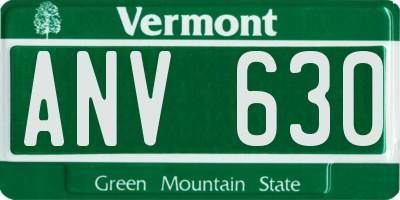 VT license plate ANV630