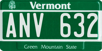 VT license plate ANV632