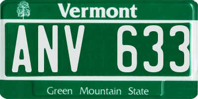 VT license plate ANV633