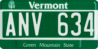 VT license plate ANV634