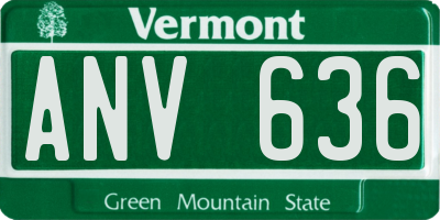 VT license plate ANV636