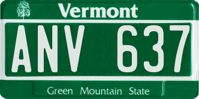 VT license plate ANV637