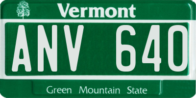 VT license plate ANV640