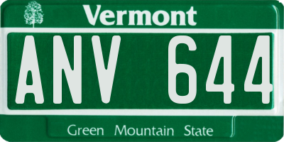 VT license plate ANV644