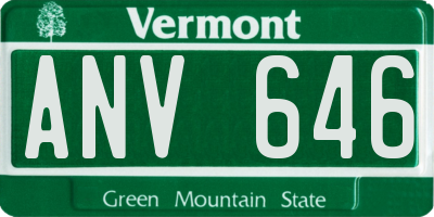 VT license plate ANV646