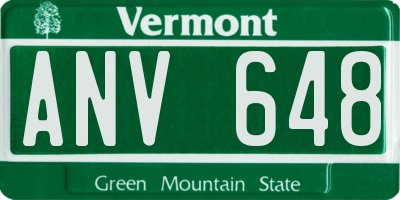 VT license plate ANV648