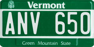 VT license plate ANV650