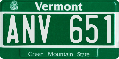 VT license plate ANV651