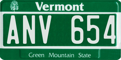 VT license plate ANV654