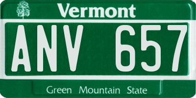 VT license plate ANV657