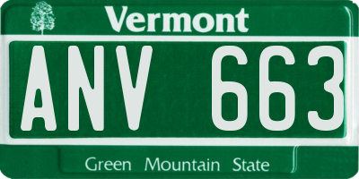 VT license plate ANV663