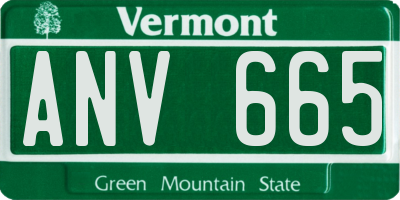 VT license plate ANV665
