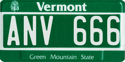 VT license plate ANV666
